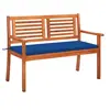 Image de Tuinbank 2-zits met kussen 120 cm massief eucalyptushout3060979