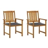 Image de Lot de 2 chaise H. 92 cm non pliable exterieur en bois massif marron