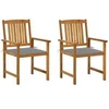 Image de Lot de 2 chaise en bois massif non pliable exterieur H. 92 cm gris