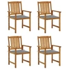 Image de Chaises de jardin avec coussins lot de 4 Bois d acacia massif