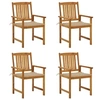 Image de Chaises de jardin avec coussins lot de 4 Bois d acacia massif