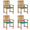 Image de Chaises de jardin avec coussins lot de 4 Bois d acacia massif