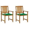 Image de Chaises de jardin avec coussins 2 pcs Bois d'acacia massif
