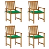 Image de Chaises de jardin avec coussins lot de 4 Bois d acacia massif