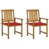 Image de Lot de 2 chaise en bois massif non pliable H. 92 cm exterieur marron