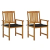 Image de Lot de 2 chaise exterieur non pliable en bois massif H. 92 cm marron
