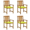 Image de Chaises de jardin avec coussins lot de 4 Bois d acacia massif