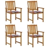 Image de Chaises de jardin avec coussins lot de 4 Bois d acacia massif
