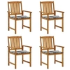 Image de Lot de 4 chaise en bois massif exterieur gris H. 92 cm
