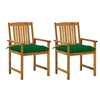 Image de Lot de 2 chaise H. 92 cm non pliable en bois massif exterieur marron