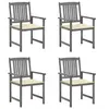 Image de Lot de 4 chaise en bois massif non pliable H. 92 cm exterieur gris