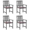 Image de Lot de 4 chaise H. 92 cm exterieur gris en bois massif