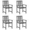 Image de Chaises de jardin et coussins lot de 4 Gris Bois acacia massif