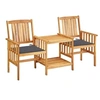 Image de Chaises de jardin avec table à thé et coussins Acacia solide