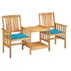 Image de Chaises de jardin avec table à thé et coussins Acacia solide