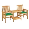 Image de Chaises de jardin avec table à thé et coussins Acacia solide