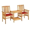Image de Acacia Solide Chaises de Jardin avec Table à Thé et Coussins Salon de Jardin Mobilier de Bistro Ensemble de Meubles 3061281