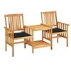 Image de Chaise exterieur empilable non pliable en acacia H. 92 cm noir