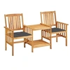 Image de Chaises de jardin avec table à thé et coussins Acacia solide