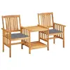 Image de Chaises de jardin avec table à thé et coussins Acacia solide