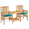 Image de Chaise exterieur non pliable en acacia H. 92 cm bleu