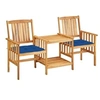 Image de Chaises de jardin avec table à thé, et coussins Acacia solide.