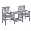 Image de Chaises de jardin avec table à thé et coussins Acacia solide, 159 x 61 x 92 cm