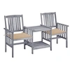 Image de Acacia Solide Chaises de Jardin avec Table à Thé et Coussins Fauteuils de Salle à Manger d'Extérieur Mobilier de 3061305