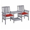 Image de Acacia Solide Chaises de Jardin avec Table à Thé et Coussins Fauteuils de Salle à Manger d'Extérieur Mobilier de 3061308