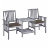 Image de Acacia Solide Chaises de Jardin avec Table à Thé et Coussins Fauteuils de Salle à Manger d'Extérieur Mobilier de 3061310