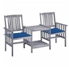 Image de Acacia Solide Chaises de Jardin avec Table à Thé et Coussins Fauteuils de Salle à Manger d'Extérieur Mobilier de 3061312