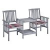 Image de Tuinstoelen met tafeltje en kussens massief acaciahout3061315