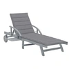 Image de Chaise longue gris H. 30 cm L. 200 cm en acacia non empilable non pliable