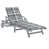 Image de Chaise longue de jardin avec coussin Bois d acacia solide