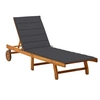 Image de Chaise longue de jardin avec coussin Bois d'acacia solide3061344