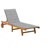 Image de Chaise longue de jardin avec coussin Bois d'acacia solide3061345
