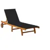 Image de Chaise longue de jardin avec coussin Bois d acacia solide