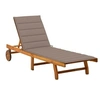 Image de Chaise longue de jardin, avec coussin, Bois d'acacia solide