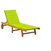 Image de Chaise longue de jardin avec coussin Bois d acacia solide