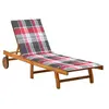 Image de Bois d'Acacia Solide Chaise Longue de Jardin avec Coussin Bain de Soleil d'Extérieur Transat de Patio Chaise Longue 3061357