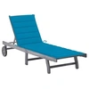 Image de Chaise longue H. 30 cm gris L. 200 cm en acacia non empilable non pliable