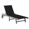 Image de Chaise longue de jardin avec coussin Gris Bois d acacia solide