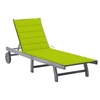 Image de Chaise longue gris H. 30 cm en acacia L. 200 cm non pliable