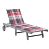 Image de Lot de a lunite chaise longue H. 30 cm L. 200 cm gris en acacia non empilable non pliable