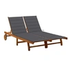 Image de Chaise longue H. 85 cm gris L. 200 cm en acacia non empilable non pliable