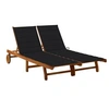 Image de Chaise longue de jardin 2 places avec coussins Acacia solide