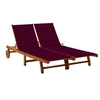 Image de Chaise longue de jardin 2 places avec coussins Acacia solide