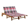 Image de Chaise longue de jardin 2 places avec coussins Acacia solide
