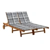 Image de Chaise longue de jardin 2 places avec coussins Acacia solide