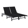 Image de Chaise longue de jardin 2 places avec coussin Gris Acacia